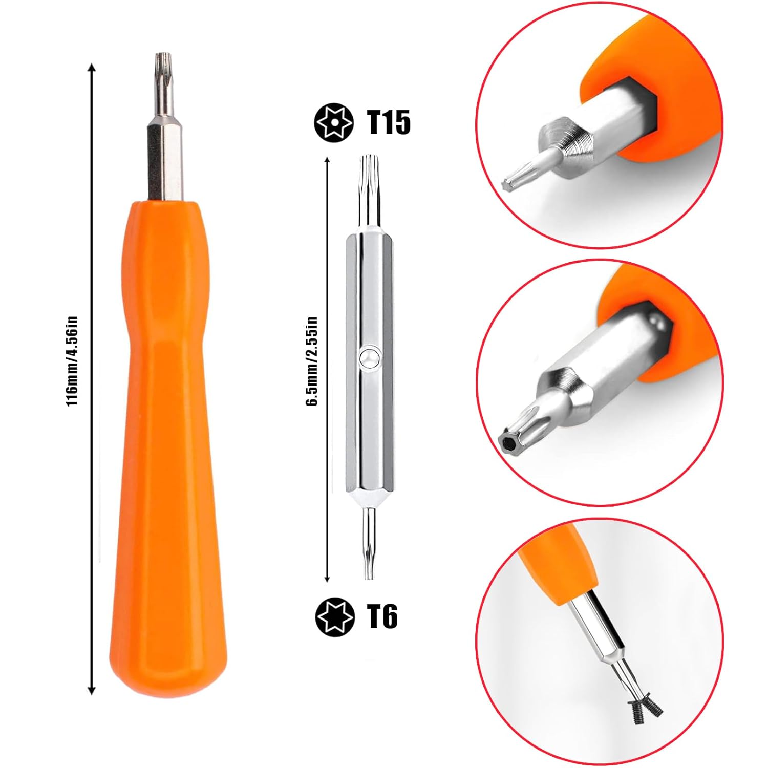 Replacement for Ring Doorbell Screwdriver, Compatible with Ring Doorbell Charger Cord, Fit for Video Doorbell, Video Doorbell 2 4 3 and Pro Charging Cable Orange Tool Kit