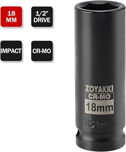 Miniatura 168 de Enchufe de impacto de 6 PT de 1/2" x 0.827 in de profundidad, CR-MO, 1/2 pulgada de accionamiento de 6 puntos para una fácil extracción