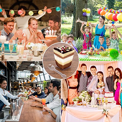 Colovis Dessert Cups, 60 Count 5Oz Clear Plastic Parfait Appetizer Cups With Spoons Square Dessert Serving Cups For Parties, Events, Catering (60) #TOP6