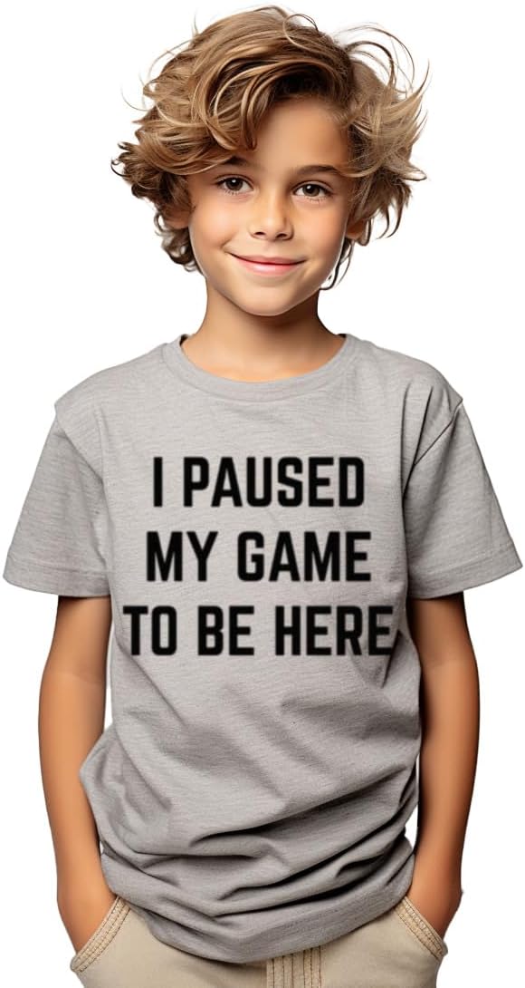 Kid's Graphic Tees - Holiday Costume and Saying T-Shirt Gift for Boys, Girls, Children Paused My Game Small - Image 1 of 6