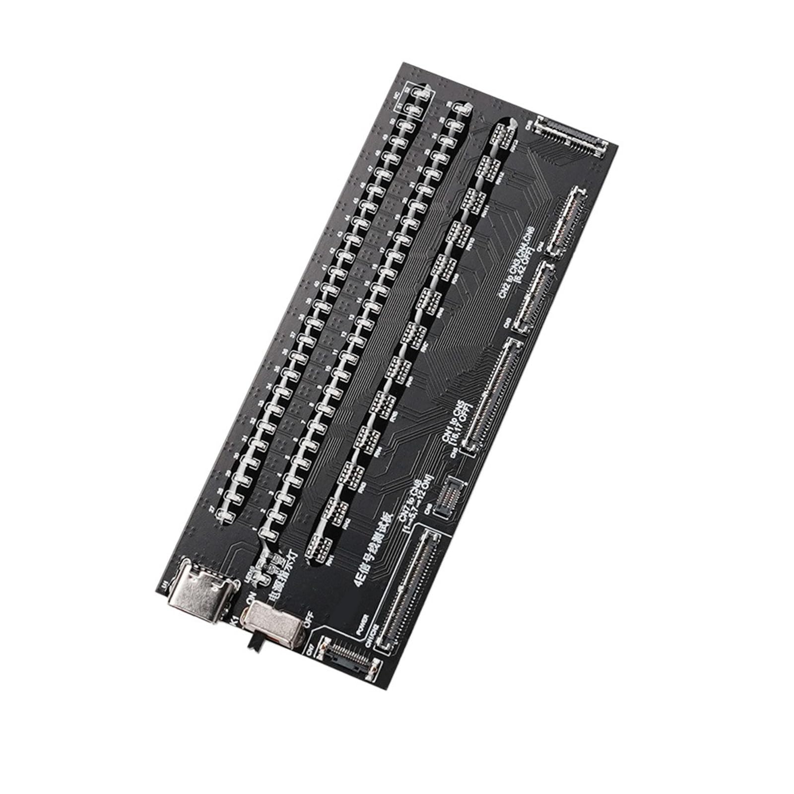 Scheda PCB per ispezione cavi per controlli connettori Matrice 4 E, layout diagnostico etichettato per tecnici di riparazione e utenti di manutenzione