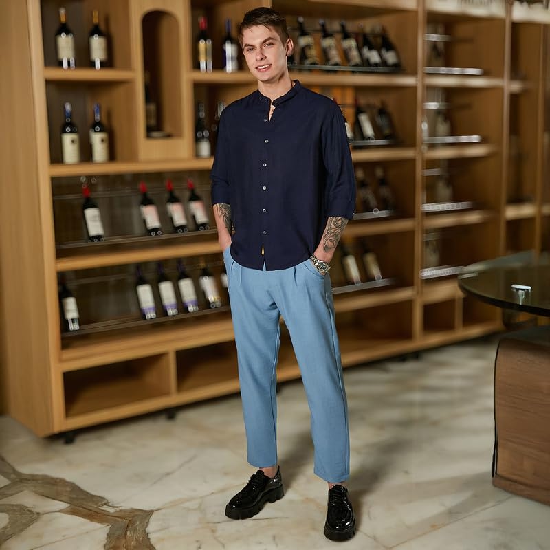 Image of CAHOOT Men's Shirt for Casual Wear | Spread Collar | Long Cuffed Sleeves | Button Closure | Shirt Crafted with Comfort Fit for Everyday Wear