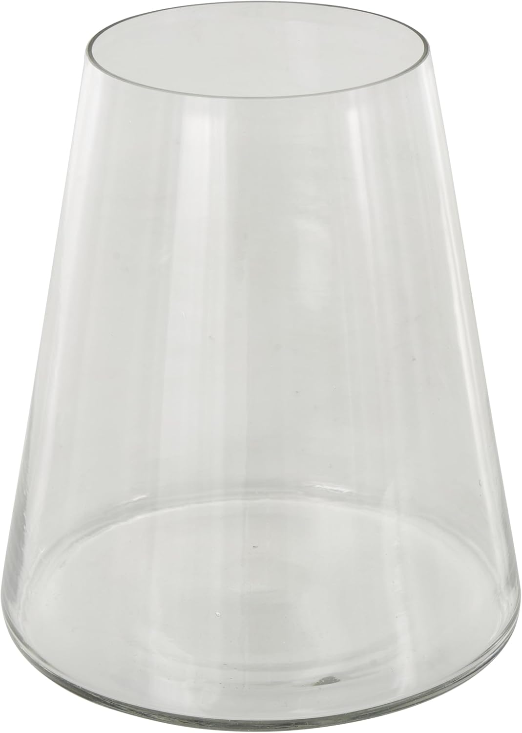 Deco 79 Glass Decorative Vase Cone Shaped Centerpiece Vase, Flower Vase for Home Decoration 10" x 10" x 13", Clear