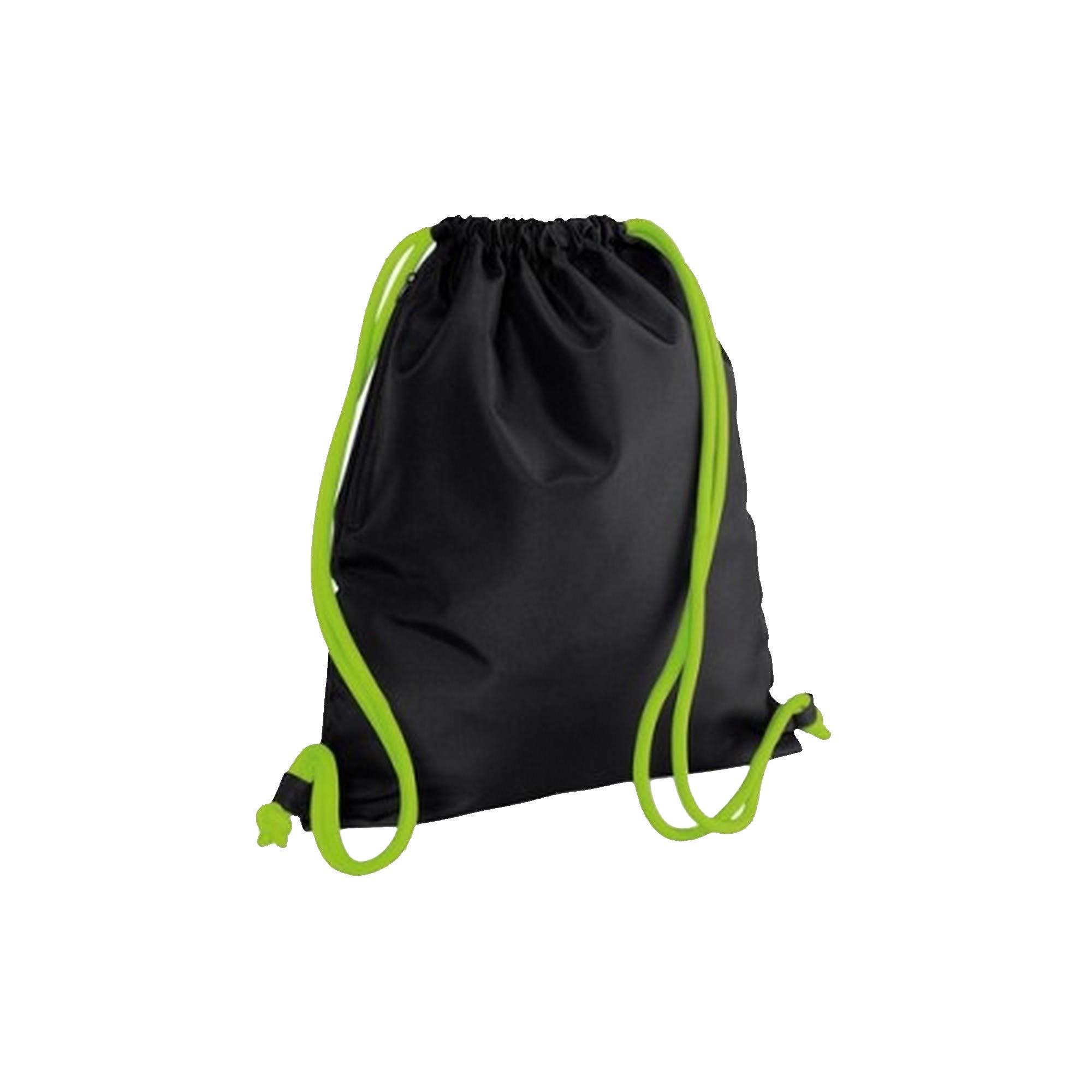 BagBase Icon Drawstring Bag/Gymsac (One Size) (Black/Lime Green)