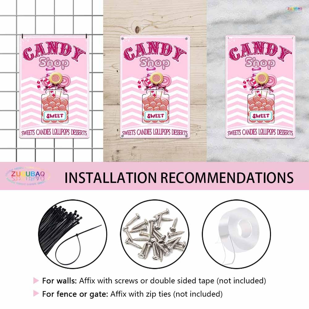 Amazon.co.jp: Candy Shop ブリキ看板 お菓子 キャンディー ロリポップ