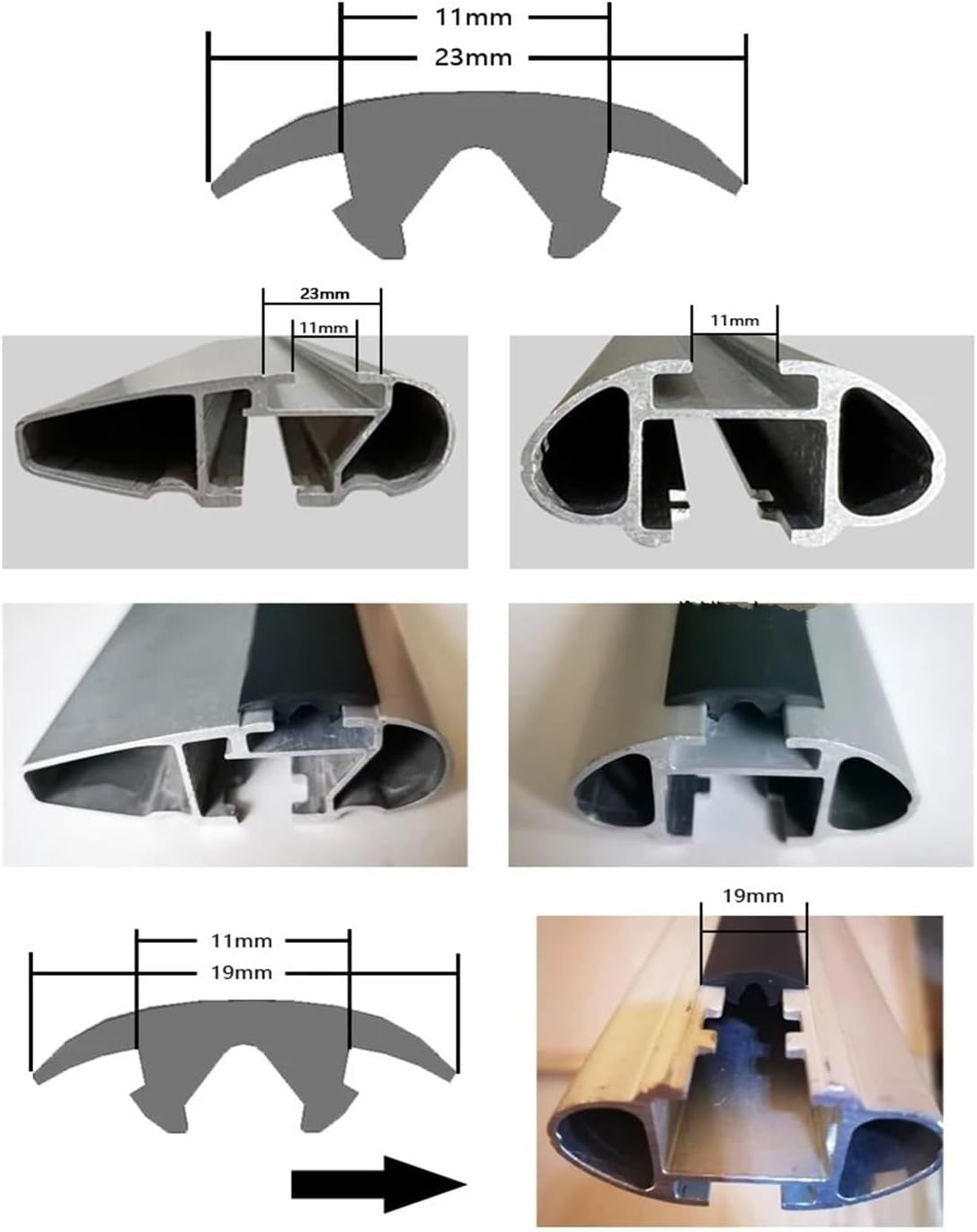 Barre Longitudinali Striscia di gomma sigillante per barra sul tetto dell'auto disponibile durevole universale L280cm-W2.3cm Barre Tetto