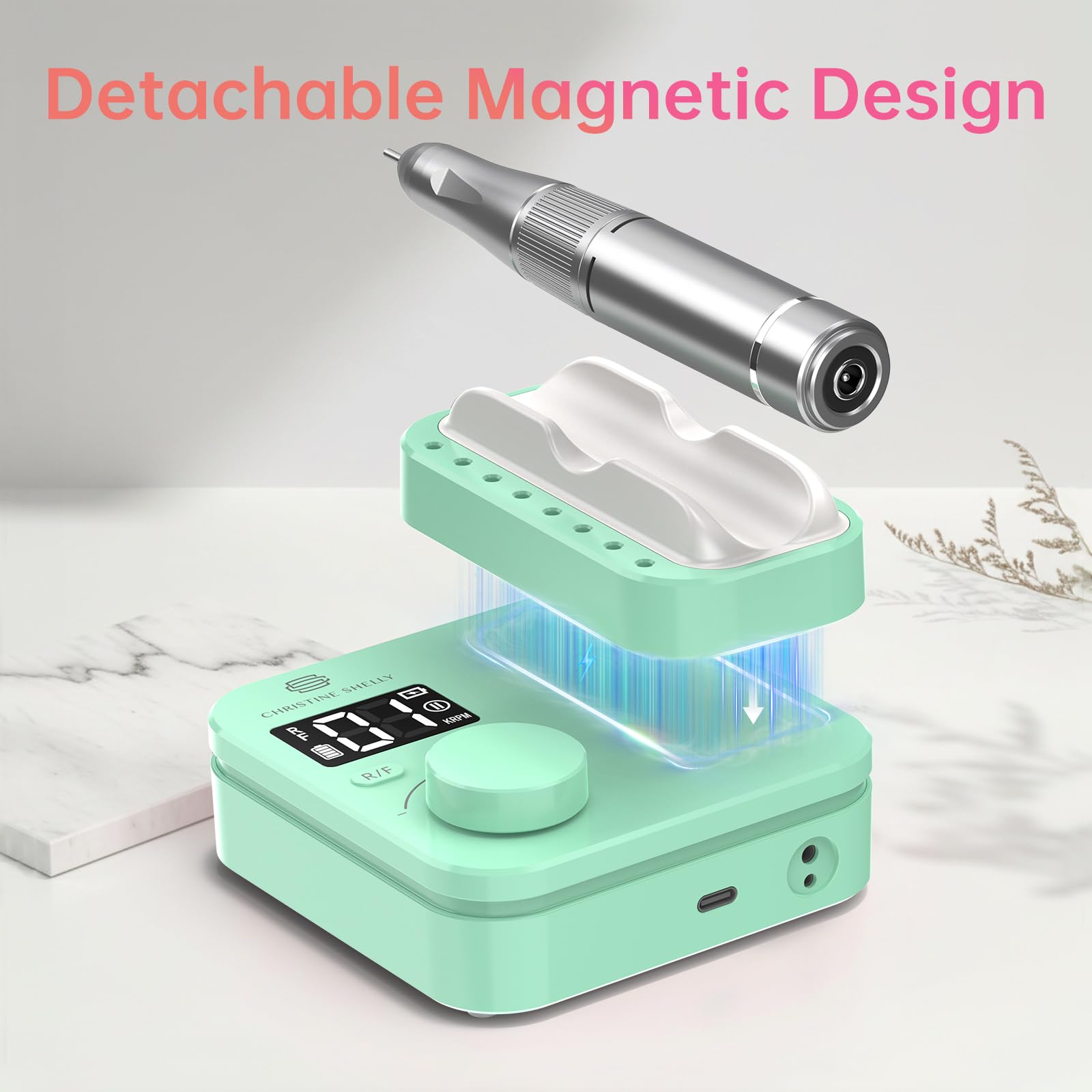 Lima elettrica per unghie, 35000 giri/min, super silenziosa, ricaricabile, set di smalti per manicure e pedicure, professionale per manicure e pedicure, set di smalti per unghie in
