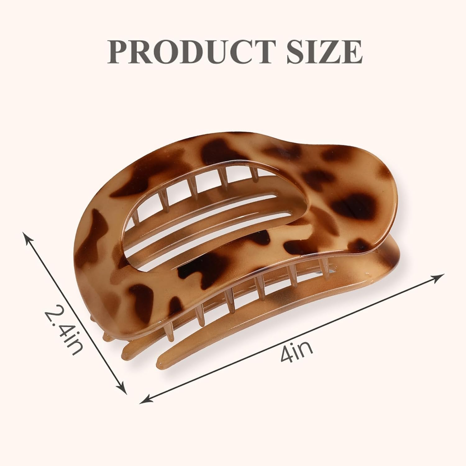 4 PCS Flat Hair Clips for Women Curved Design, Strong Hold for Thin Thick Hair Hair Accessories for Women and Girls (Leopard) - Image 2