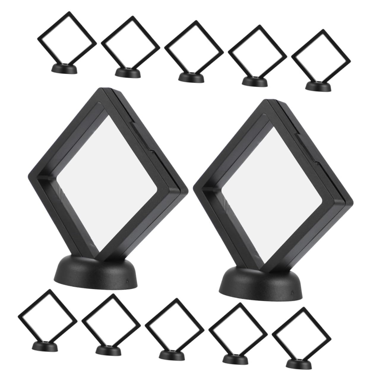 LIFKOME Chic 3d Floating Display Case for Jewelry Ring Display Holder Box with Bases