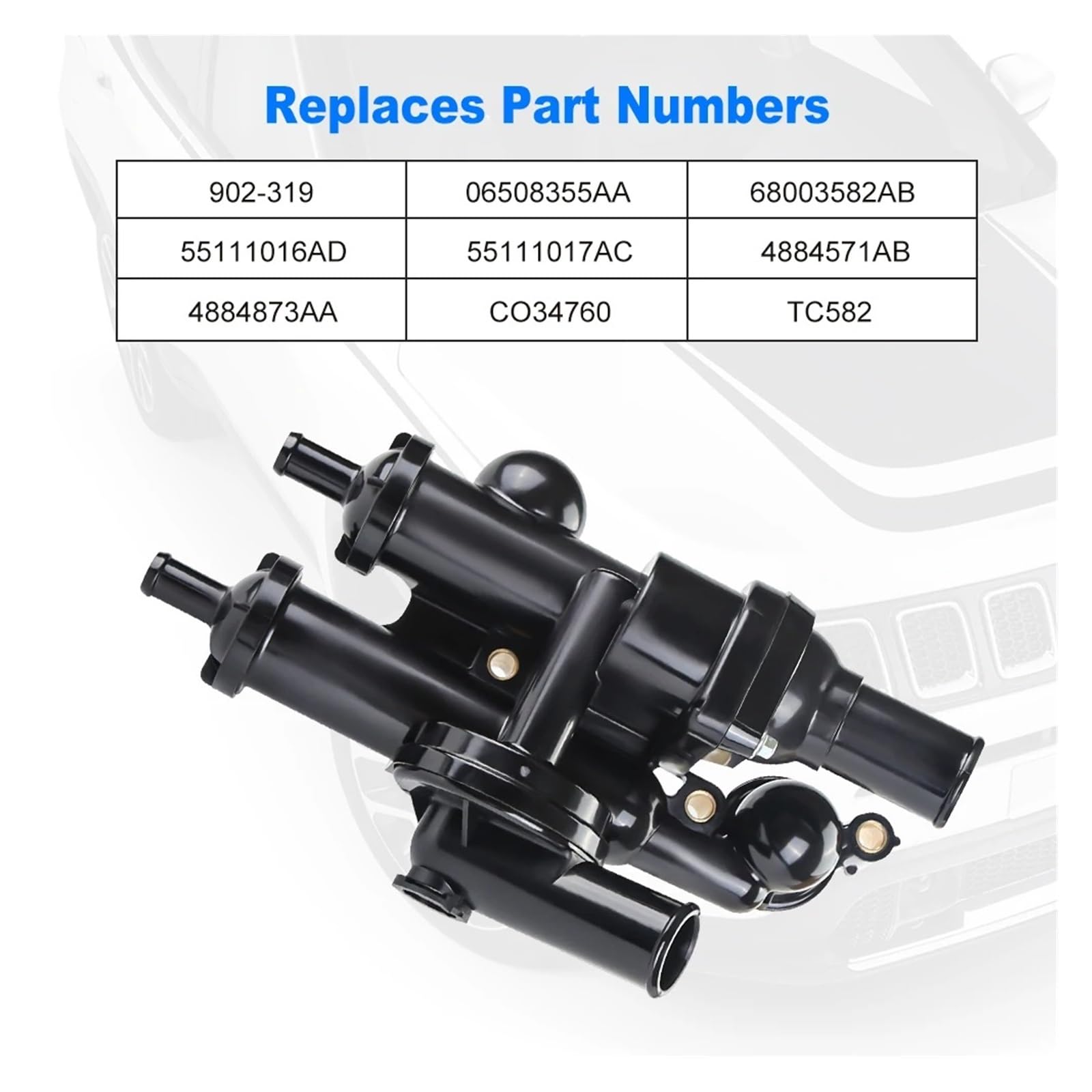 Termostato dell'auto Compatibile con Chrysler per 200 per Sebring 902-319 Kit di Montaggio Alloggiamento Termostato Auto Alloggiamento Termostato Liquido di Raffreddamento