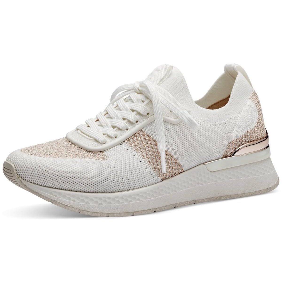 Tamaris Women's White Rose Gold Trainers - Sneakers - 5 Uk - Shoes