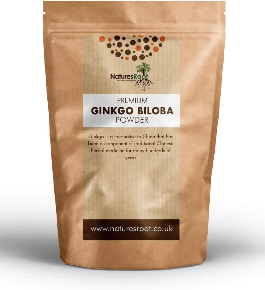 Nature’s Root Ginkgo Biloba Leaf Powder 125g - Chinese Super Herb| Ginkgo Powder| Natural Antioxidant | Memory Booster
