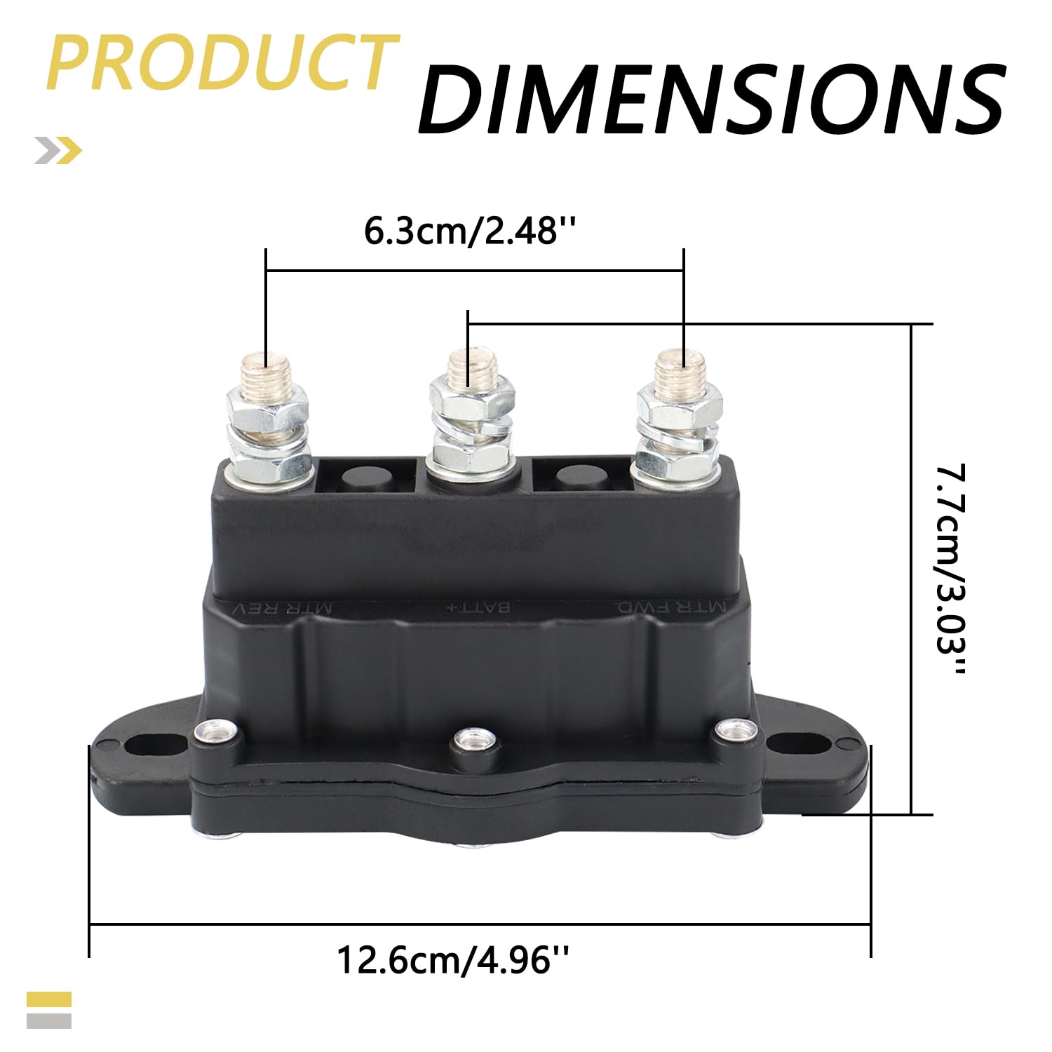 Winch Motor Reversing Solenoid 12V 6 Terminal DC Contactor Relay Switch Intermittent Duty Replaces 24450 214-1211A11 214-1211A11-06 Solenoid Switch Relay