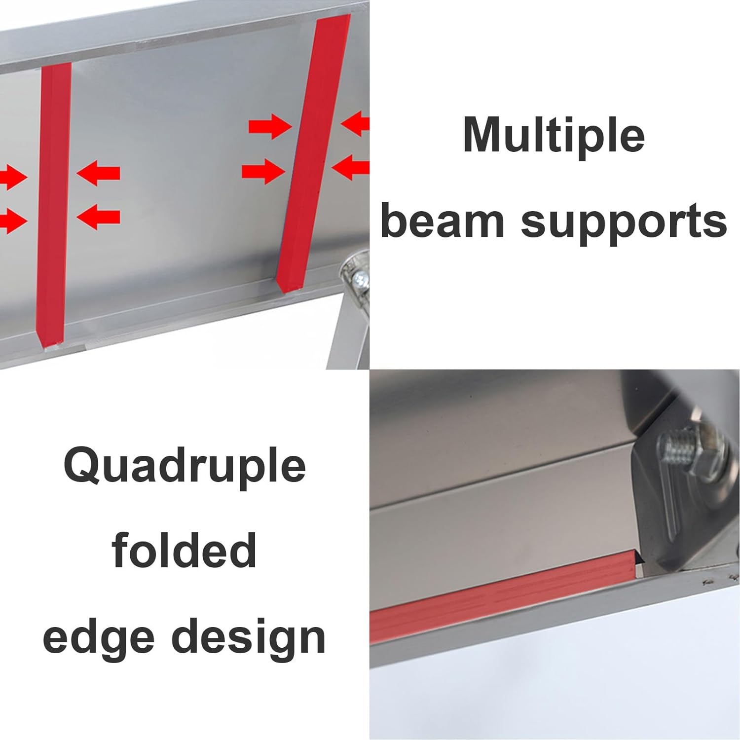 Stainless Steel Workbench Three-tier Kitchen Prep Table Open Storage Rack Commercial Household Metal Table Packing Table(23.6 * 15.7 * 31.5in)