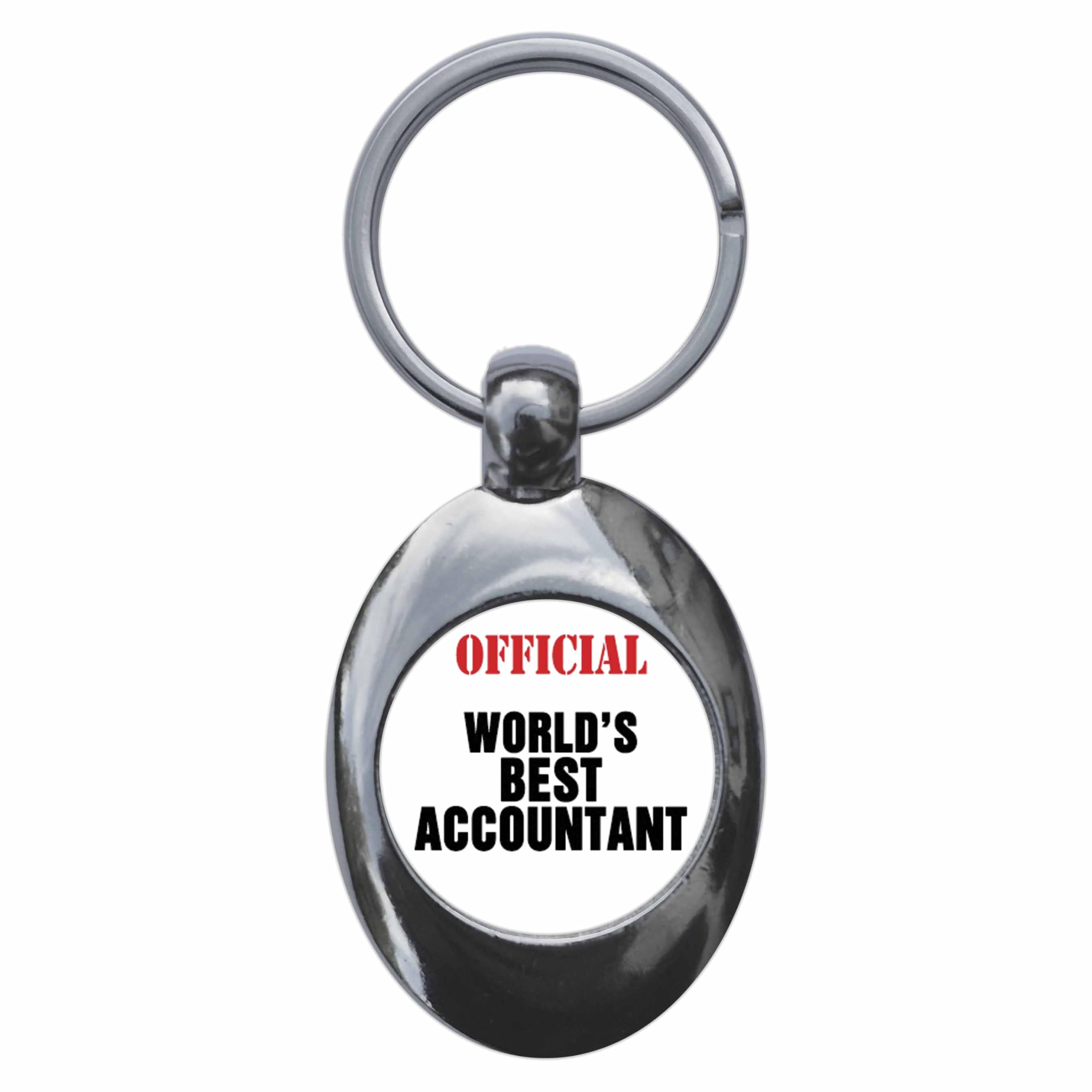Ozorath Official World's Best Accountant Keyring Keychain Key Ring Chain With Trolley Coin
