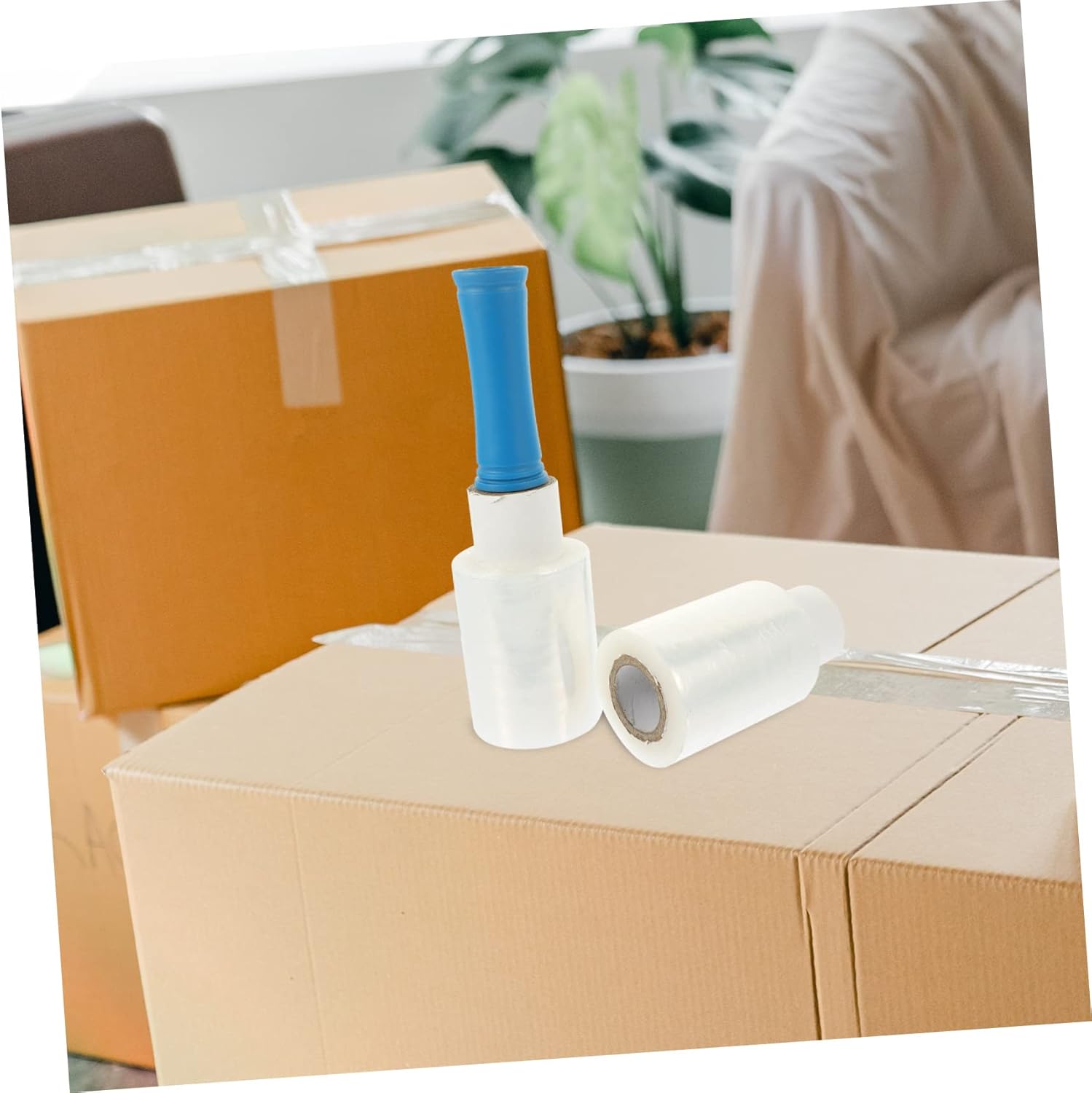 Holibanna Handheld Stretch Wrap Film with Handle Transparent Shrink Film for Packing Moving and Shipping Use Industrial Strength Packaging