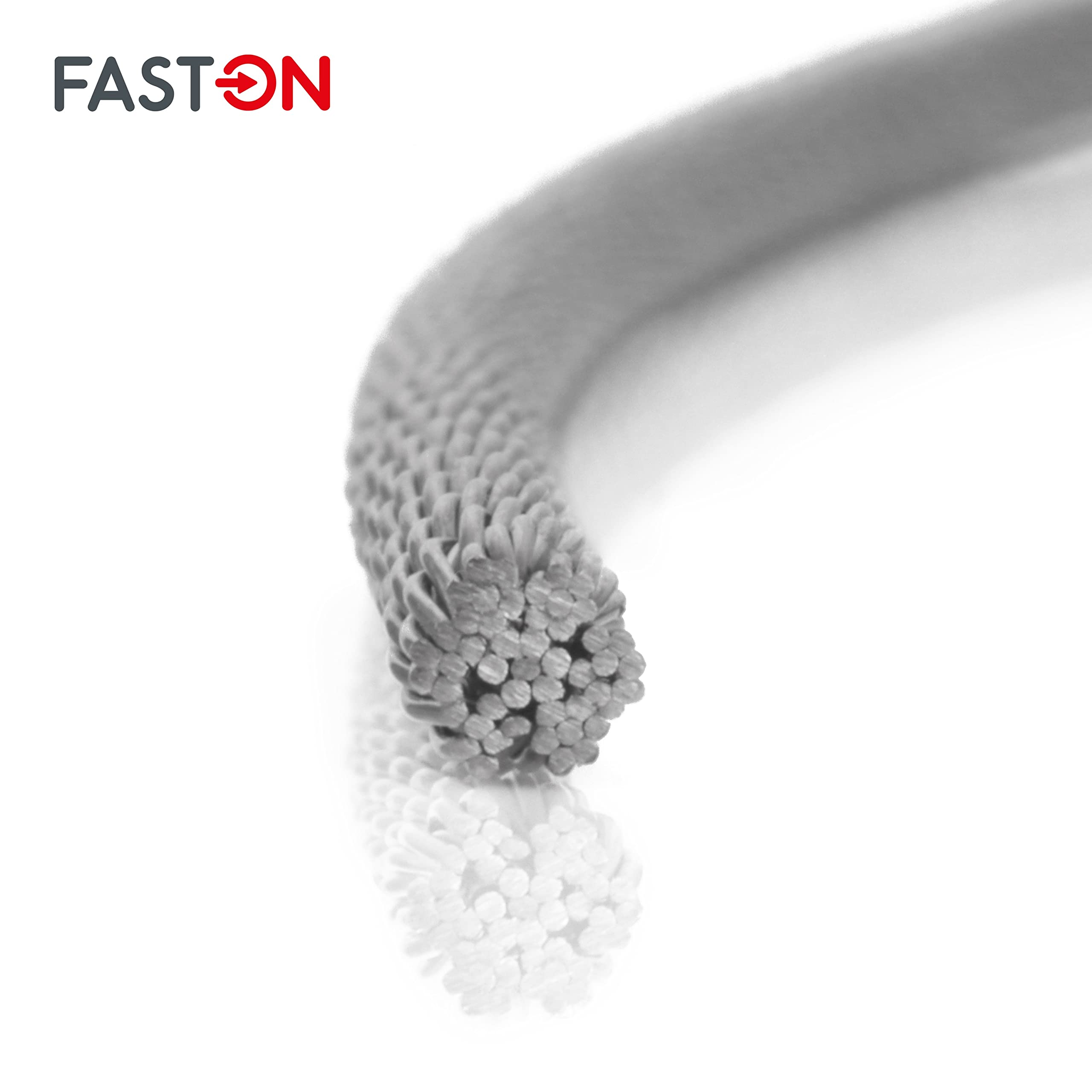 FASTON Drahtseil 6,0 mm 7x7 mittelweich Edelstahl A4 V4A (30 Meter) Drahtseile Edelstahldrahtseile Stahlseil Seil Seilwinde Ösen für Rollen Umlenkrolle Rankhilfe