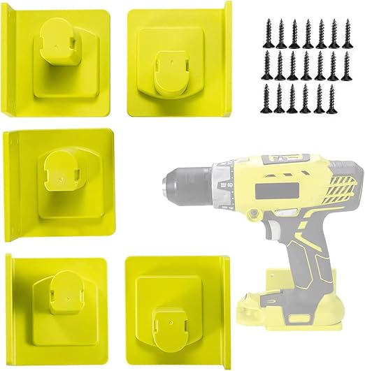 5 Packs Tool Mount Holder Plastic Battery Dock Holder for Ryobi 18V