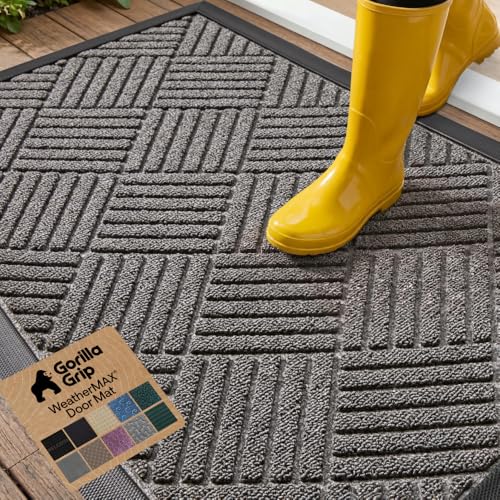 GORILLA GRIP 100% Waterproof All-Season WeatherMAX Doormat...
