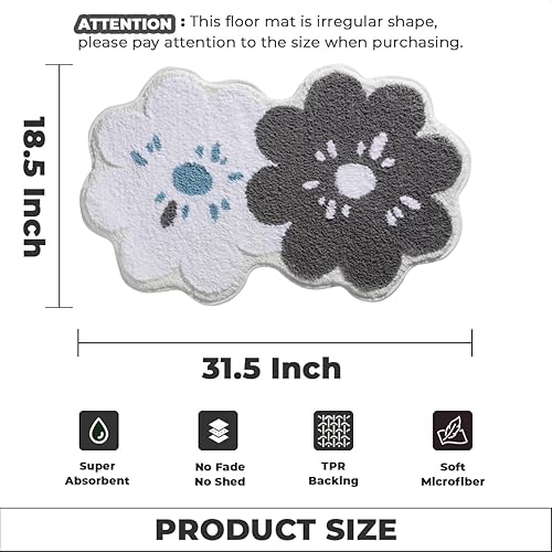 Miniatura 9 de Alfombra de baño ultra absorbente, de microfibra gruesa y duradera, esponjosa, lavable a máquina, alfombra de baño antideslizante para baño,