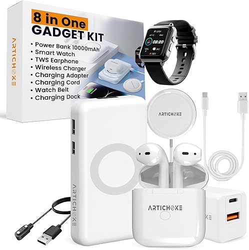 Artichoke Juego de accesorios 6 en 1 para regalo Power Bank 5000 Smart Watch TWS Auriculares Accesorios Regalos de cumpleaños Novio Tech Gadgets