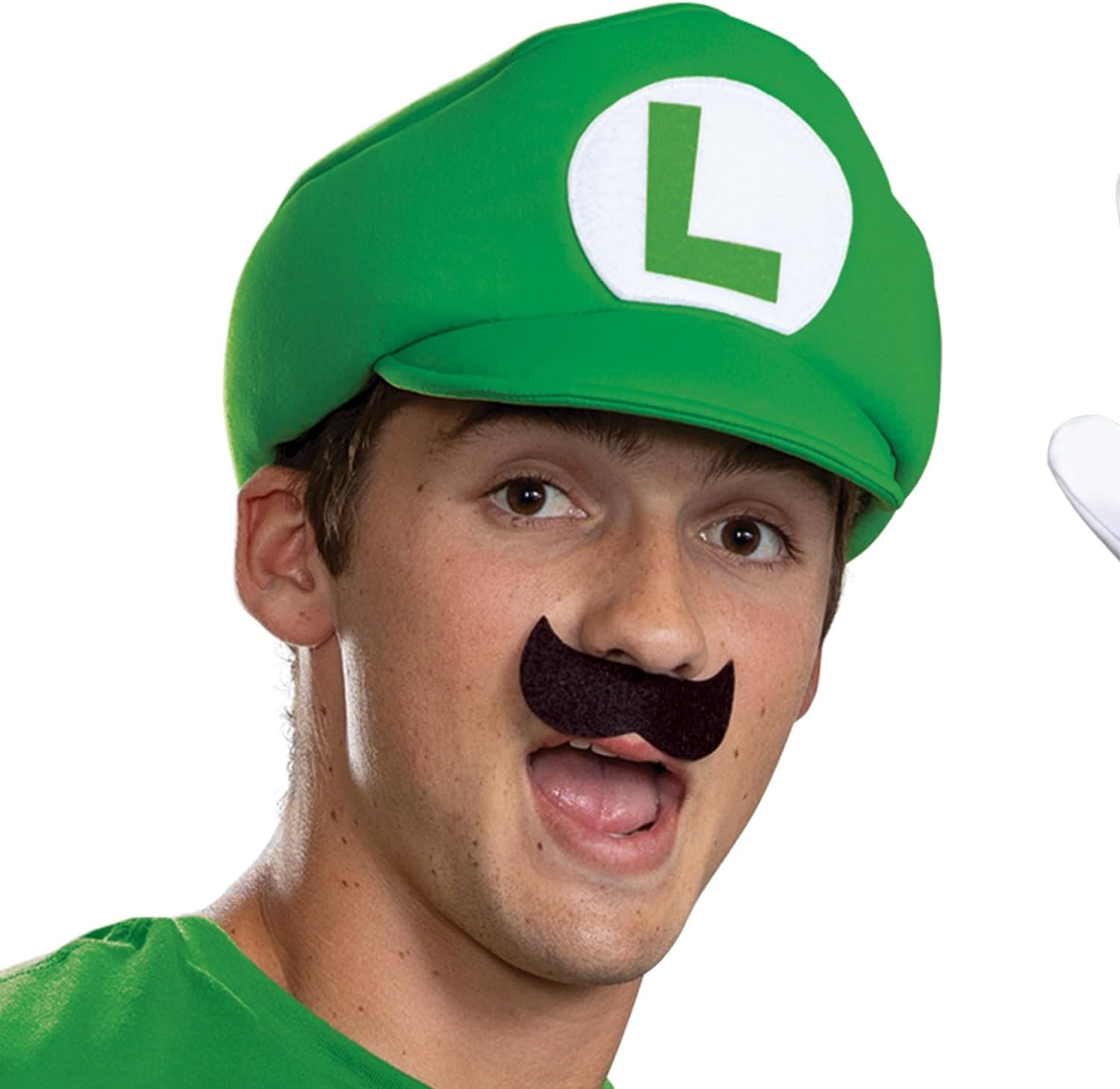 Disguise Luigi Costume Kit, Official Nintendo Super Mario Halloween Costume Accessories including Hat with Mustache and Gloves, Adult Size