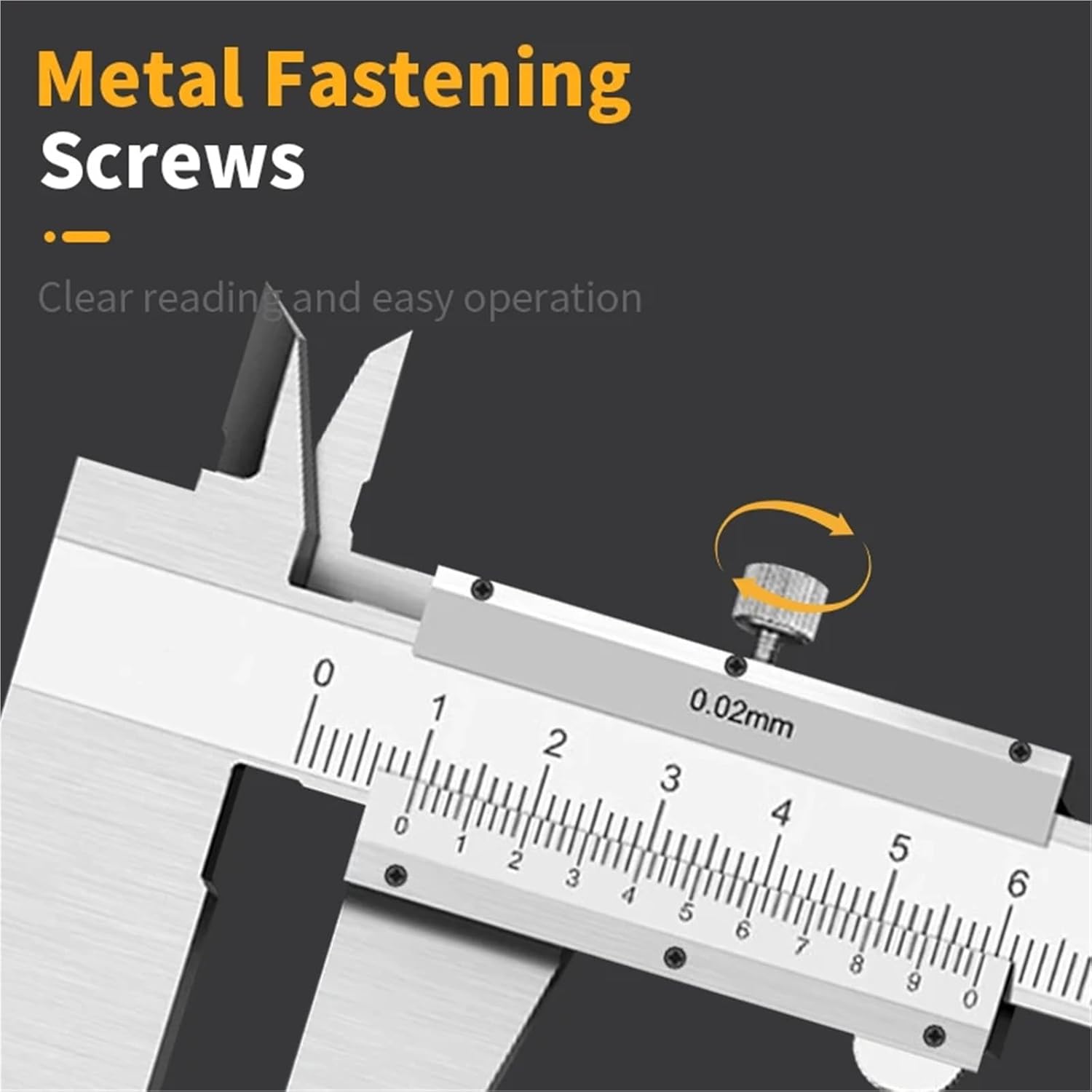 Carbon Steel Metal Vernier Caliper 0-150/200/300mm Locking Screw Vernier Caliper by BeBosLook Measuring Tool Depth Ruler