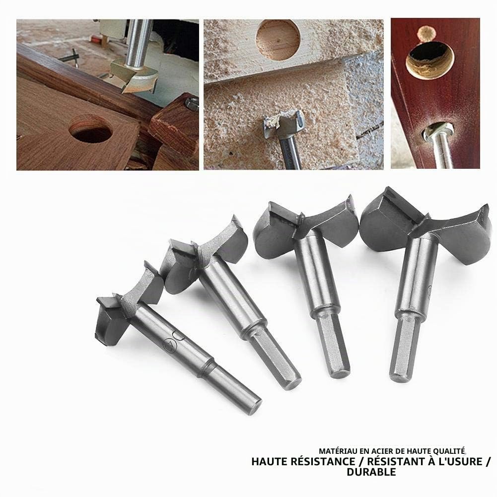 5 Pièces Mèches Bois (40/45/50/60/70mm) - Fraises à Carbure Pour La Perforation De Produits En Bois, Tiroirs, Plastique, Contreplaqué