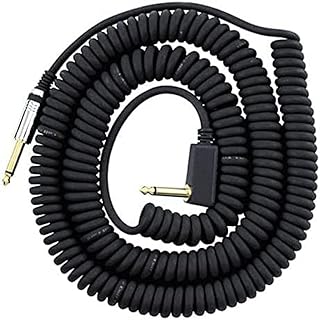 VOX VCC090BK Vintage Coiled Guitar Cable - 29.5ft, Straight to Right Angle, 1/4" TS Male, Black