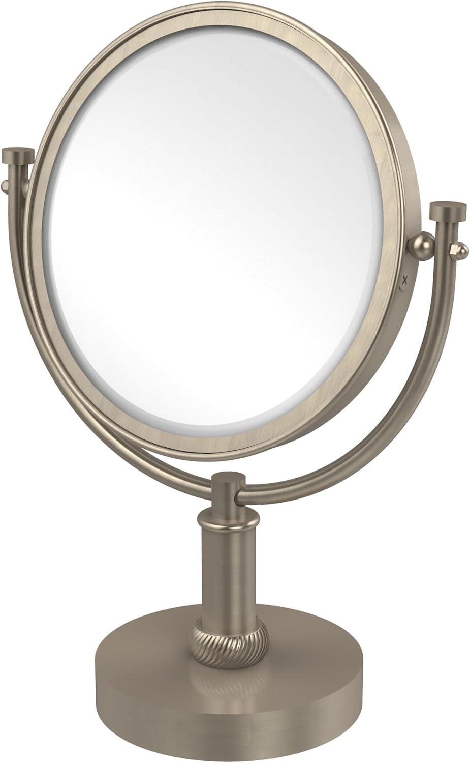 Allied Brass DM-4T/3X 8 Inch Vanity Top 3X Magnification Make-Up Mirror, Antique Pewter