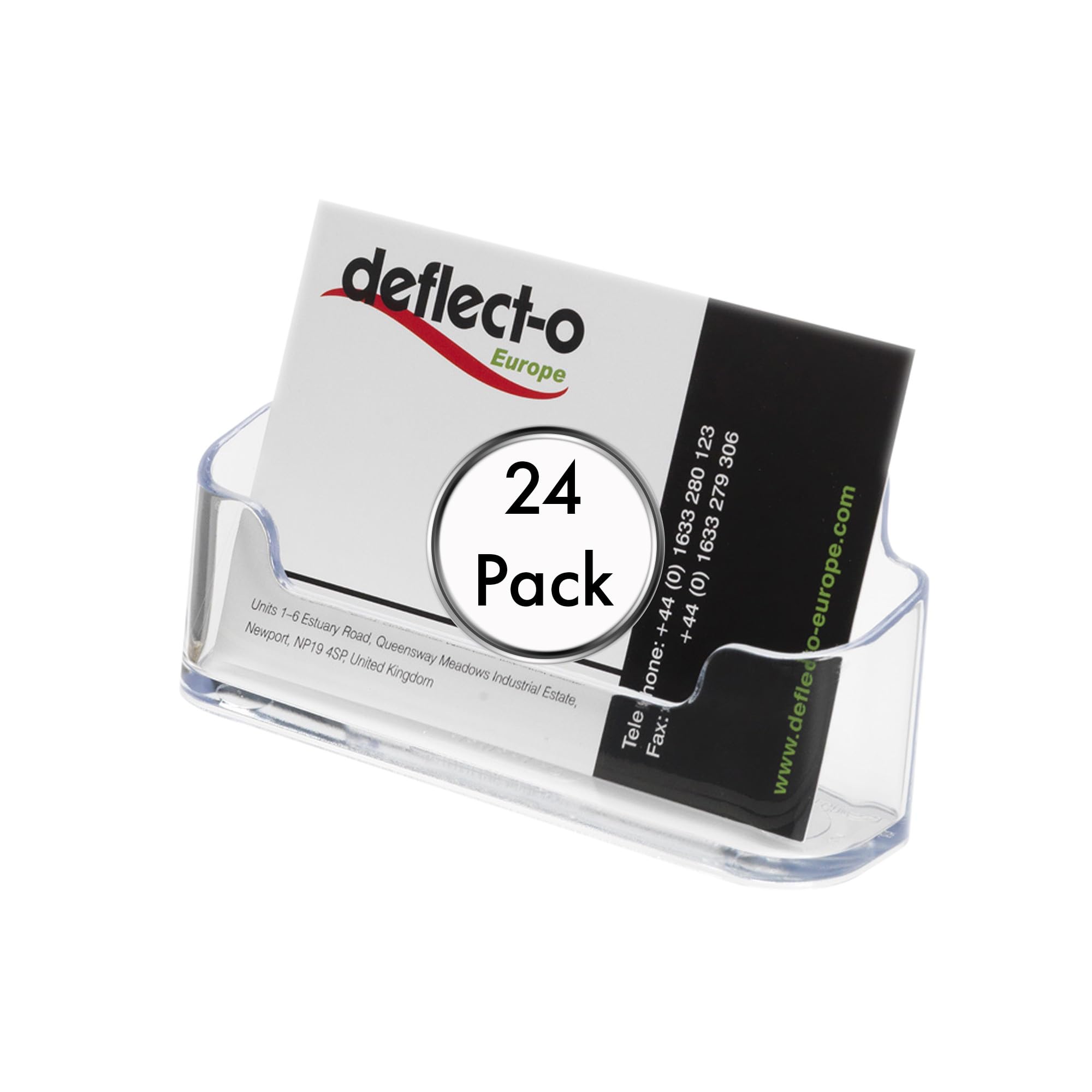 Deflecto Clear Single Tier 2 Pocket Portrait Countertop Business Card Holder For Desk In - Card Holders