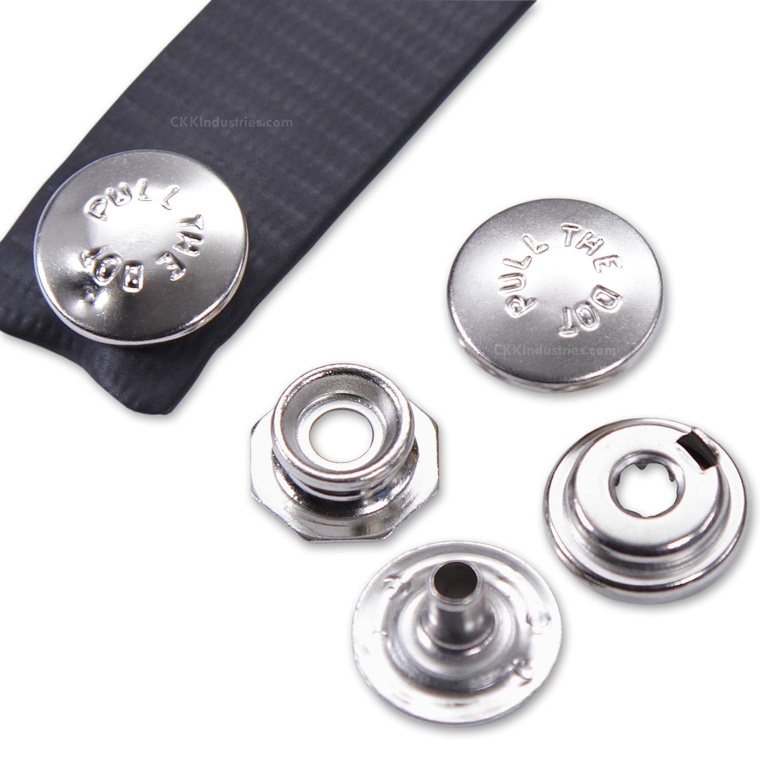 HolsterSmith Juego de broches de metal (línea 24) - (tira del punto) - (níquel plateado) - (1 juego) - para cuero, fundas, fundas, bolsas y ropa