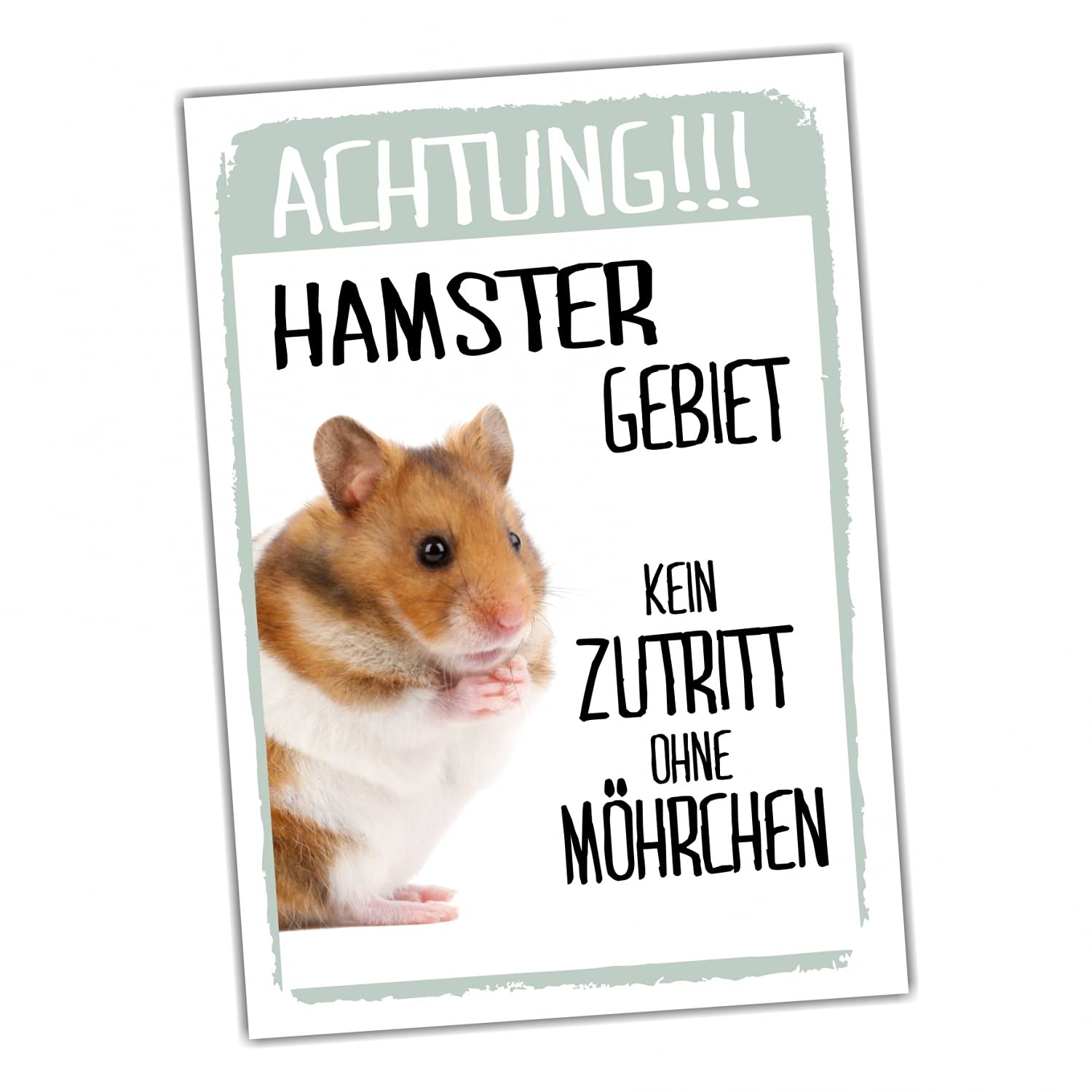 Lustiges Hamster-Xing Schild – Diamantform, Aluminium, Laminiert, Für Garten & Café