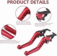 Vista 8 de Keenso 1 par de palancas de freno de motocicleta, mango de palanca de freno de 22mm de doble disco para Yamaha Honda Suzuki GY6 Xmax 400 (Rojo)