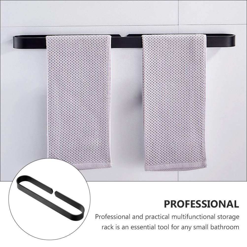 SOVORM Toallero de Acero Inoxidable con aro Negro para baño, toallero de Pared, Accesorios de baño (Negro, 40 cm) Toallero de Pared (Negro, 30 x 7 cm) The New