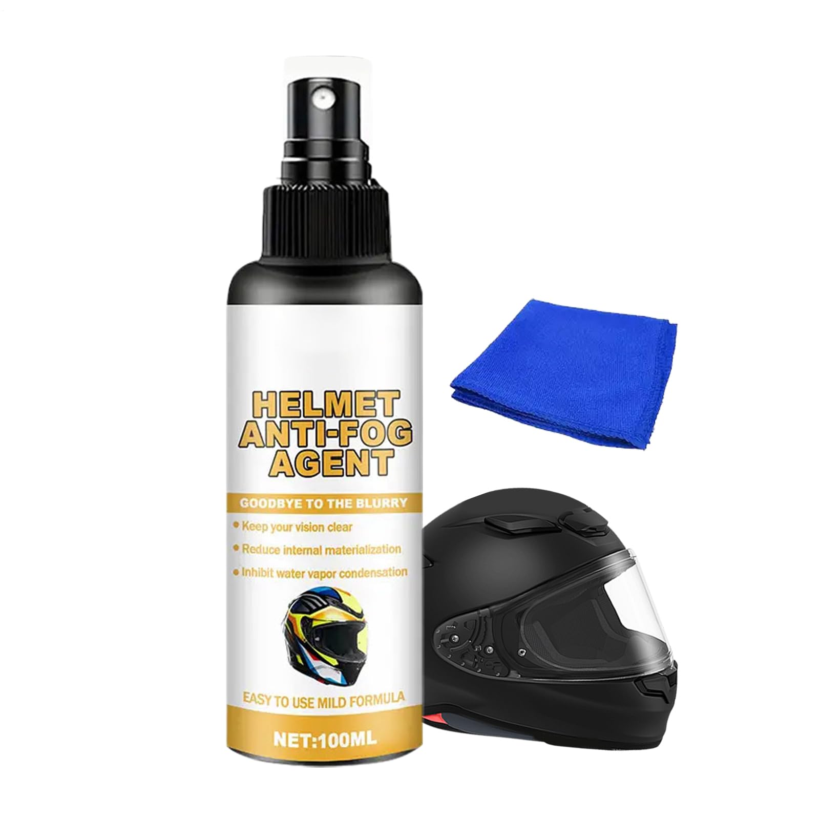 Spray anti-appannamento | Detergente anti condensa con rivestimento | Spray anti appannamento per casco moto 100ml - per occhiali, schermi moto, sci, snowboard, sport all'aria aperta, uomo e donna