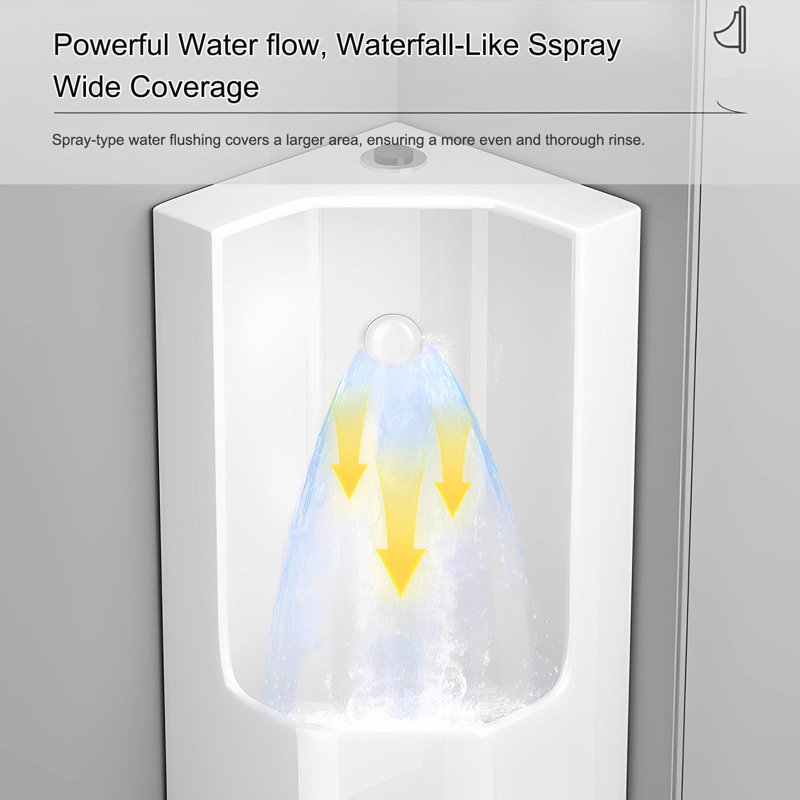 Urinarios de Esquina para Baño de Hombres, Urinario de Pared con Sensor Inteligente y Descarga, para Uso Público, para Karaoke, Bares, Baños y Hoteles