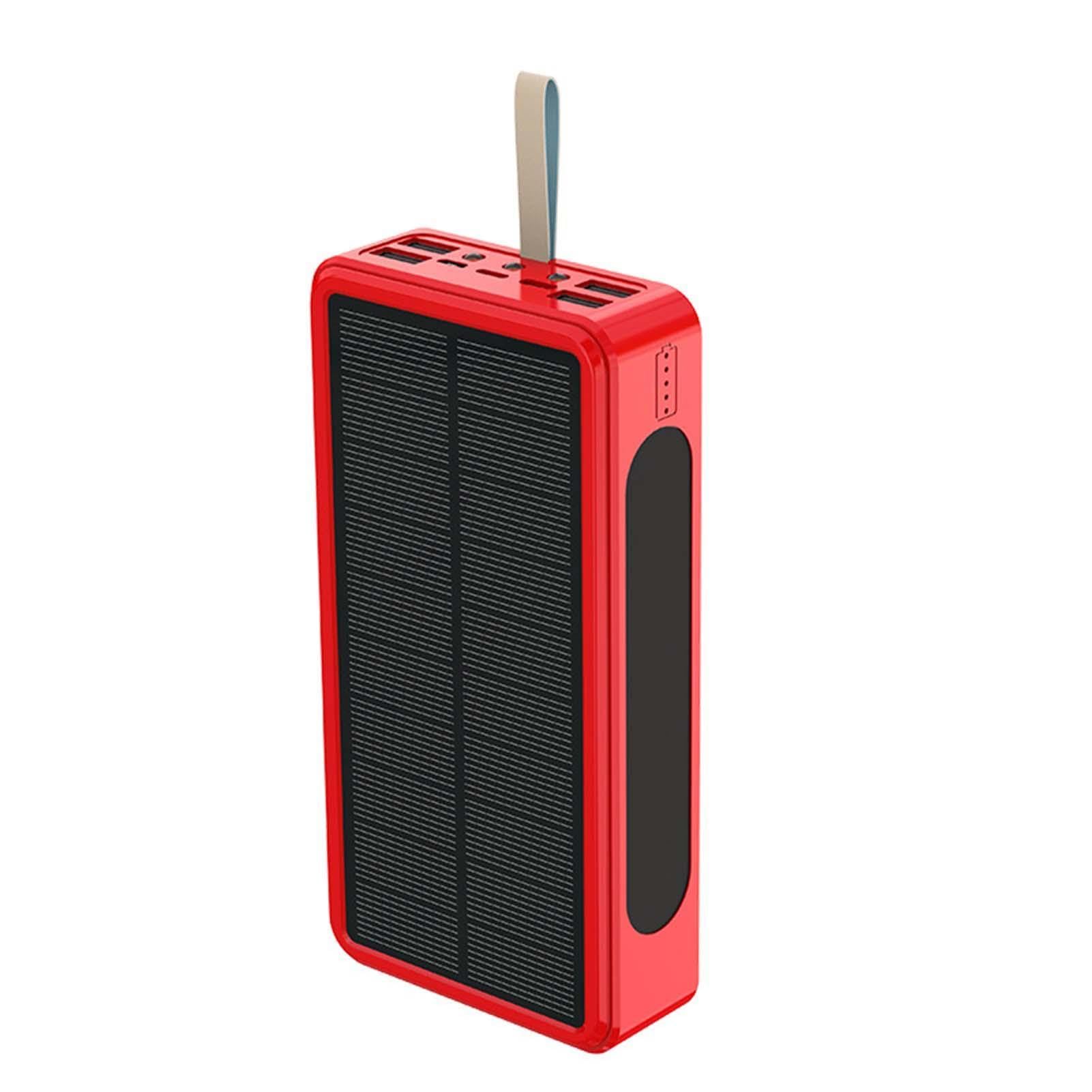 Power Bank - Power Bank Solare Da 500000 MAh | Caricatore Portatile Impermeabile A Ricarica Rapida Con Torce A LED | Alimentatore Di Ricarica Mobile Wireless Solare(D)