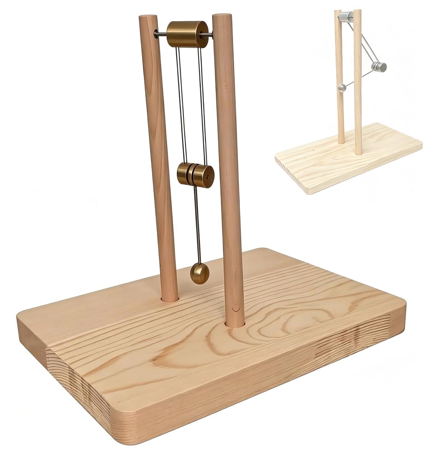 WHOOLEFUN Wooden Chaotic Double Pendulum Decoration, Kinetic Energy Sculpture Pendulum, Diy Assembly, Physics Demonstration Model Desk Ornament, For Office Home Stress Relief
