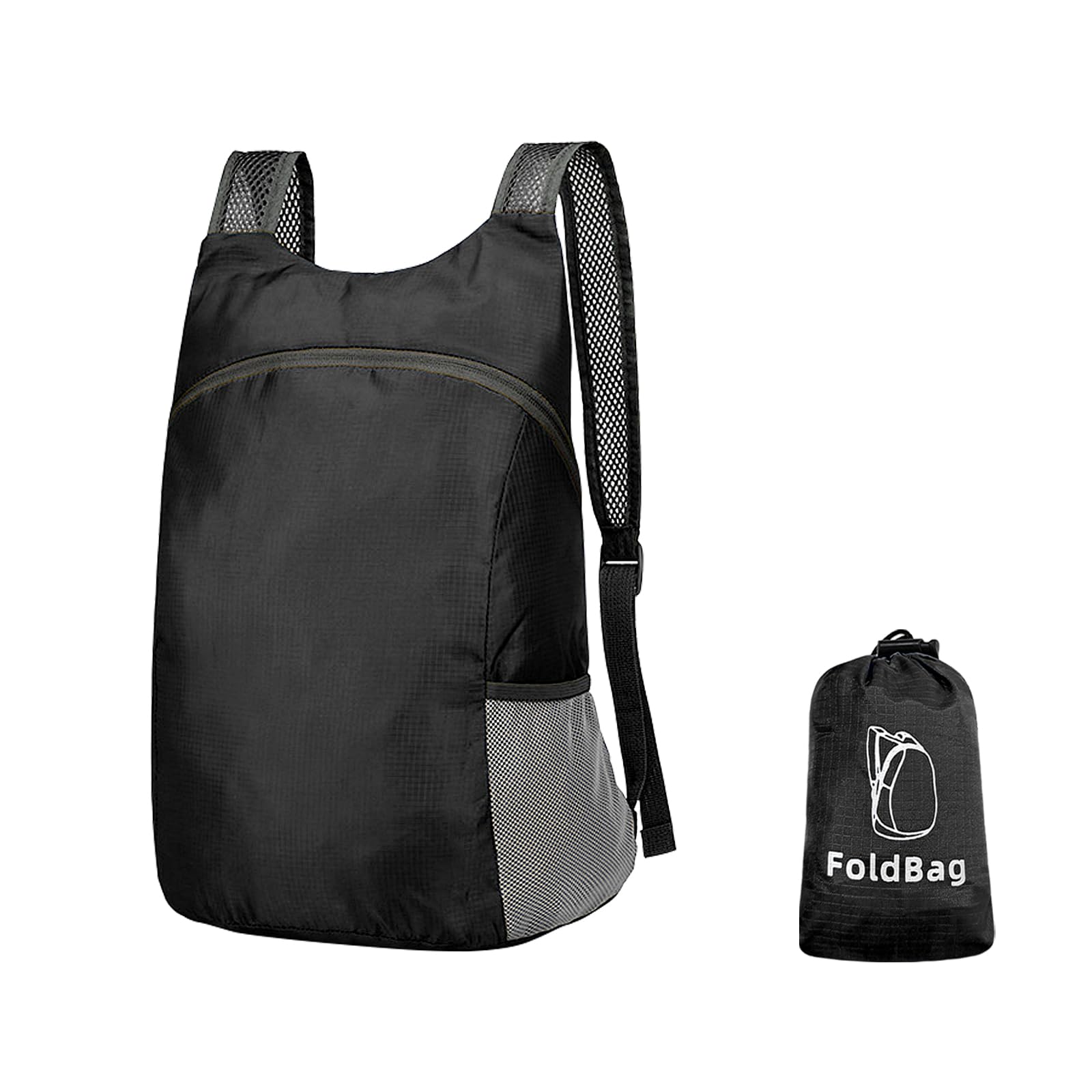 WisePoint Hiking Backpack, Water-repellent Backpack Camping Backpack for Men and Women, Foldable Backpack with Adjustable Straps (black)