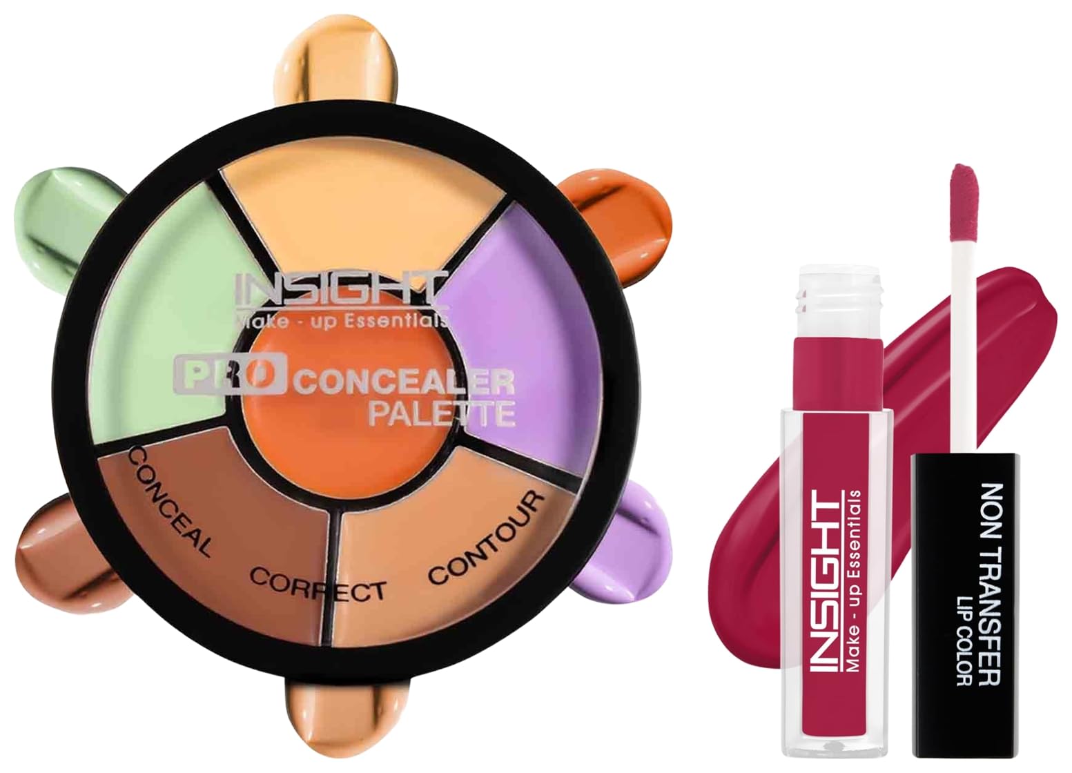 Cosmetics Pro Concealer Palette-CorrectorConceal Correct (CR105-Corrector) Non Transfer Lip Color Matte Texture12Hrs Waterproof, 4ml(LG40-14)