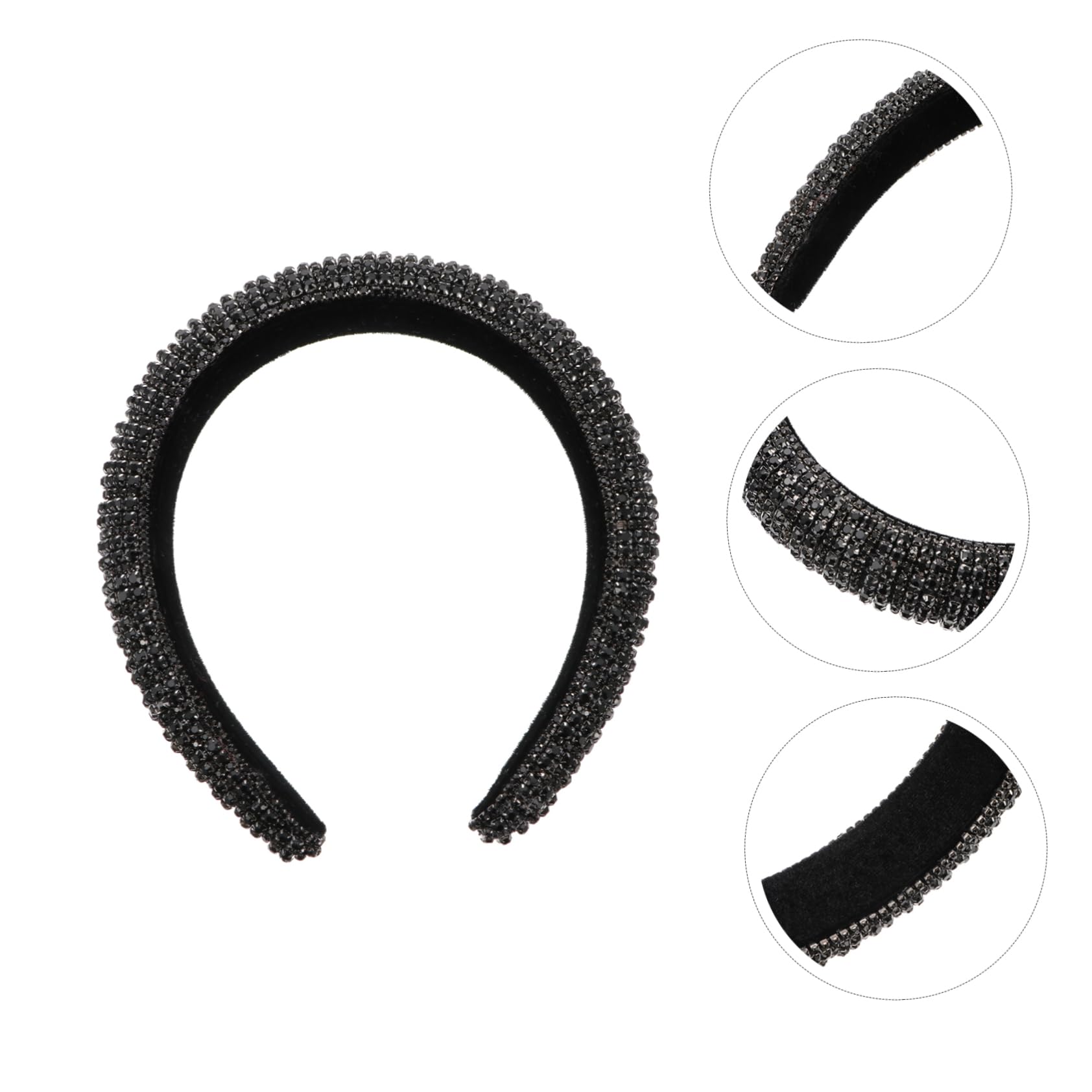 minkissy 3pezzi Cerchietto Padded Strass Per Donne Fascia Larga Per Cerimonie Feste e Occasioni Speciali Accessorio Elegante e Brillante