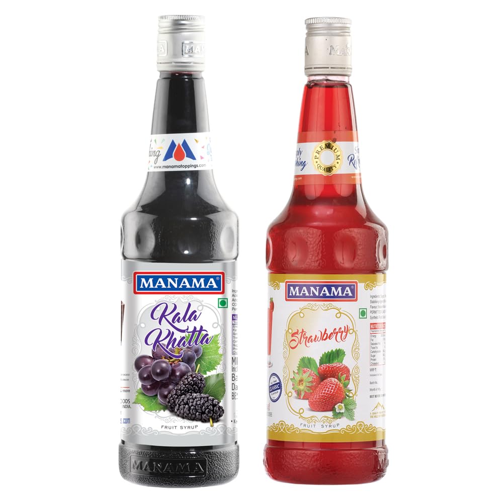 Manama Kala Khatta Syrup and Strawberry Syrup, 750ML Each, Mixer for Mocktails, Cocktails, Drinks, Juices, Beverages, Pack of 2-picture-26