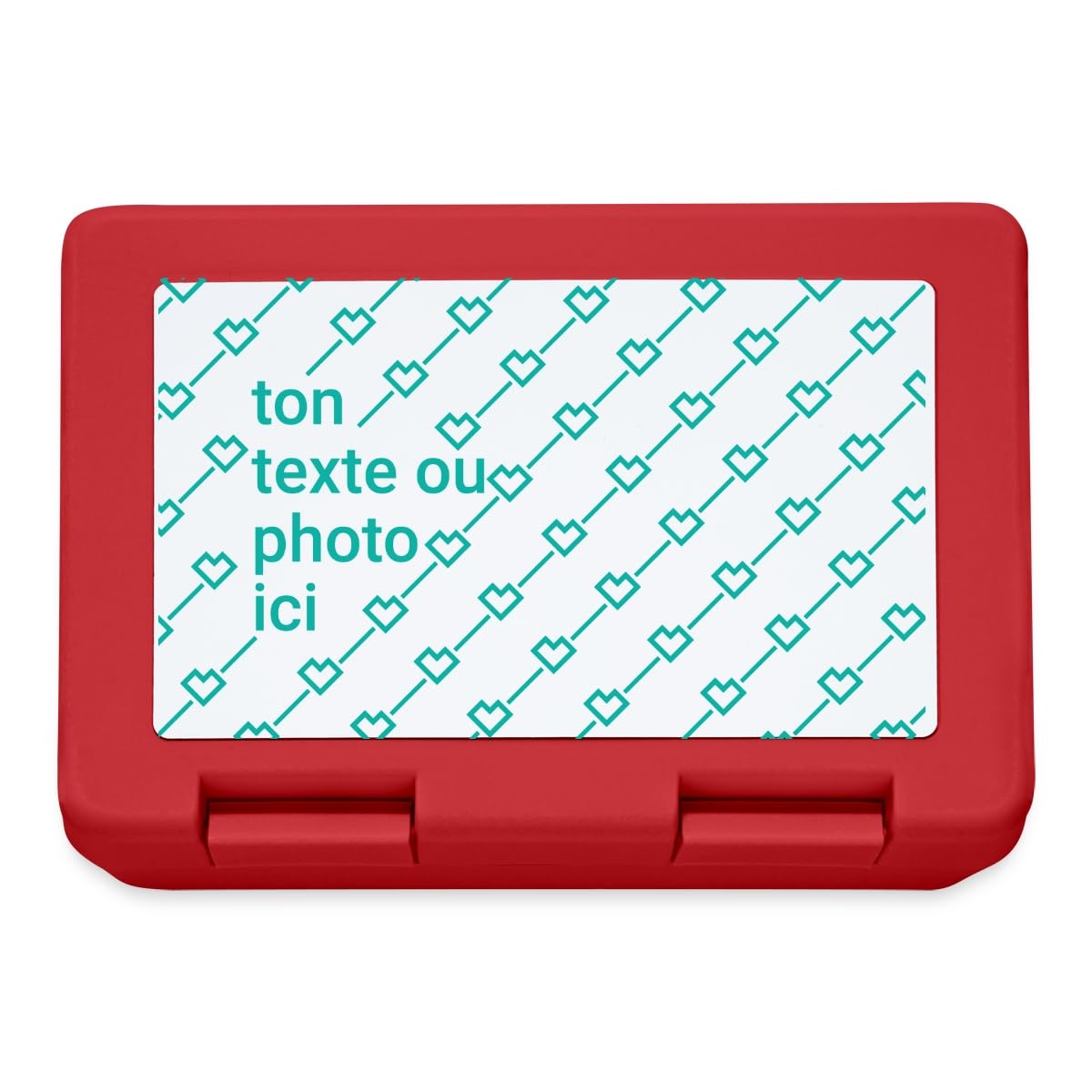 Spreadshirt Boîte À Repas Personnalisable Avec Photo Et Texte Motif Du Choix Boîte À Goûter, taille unique, rouge
