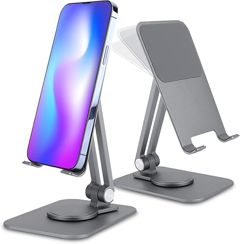 BFSGSGMR Soporte de teléfono celular para escritorio, plegable y giratorio, compatible con todos los modelos de teléfonos celulares, iPads, tabletas