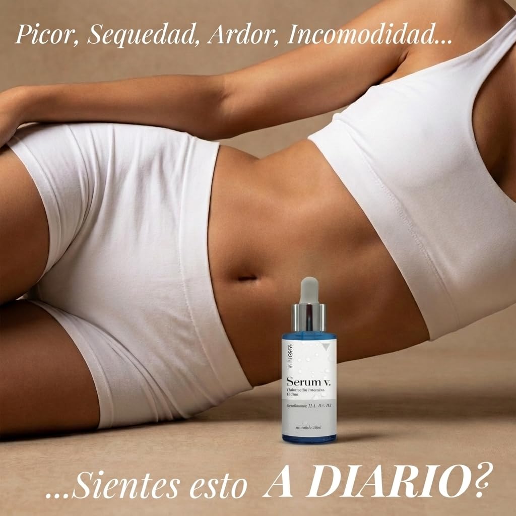 Vulvicare Serum Íntimo Mujer Regenerador Concentrado- 99% Ingredientes Naturales- Doble Ácido Hialurónico- Alivia Sequedad y Picor- pH 4.5-5.5 Vitaminas B5 y B3-30ml