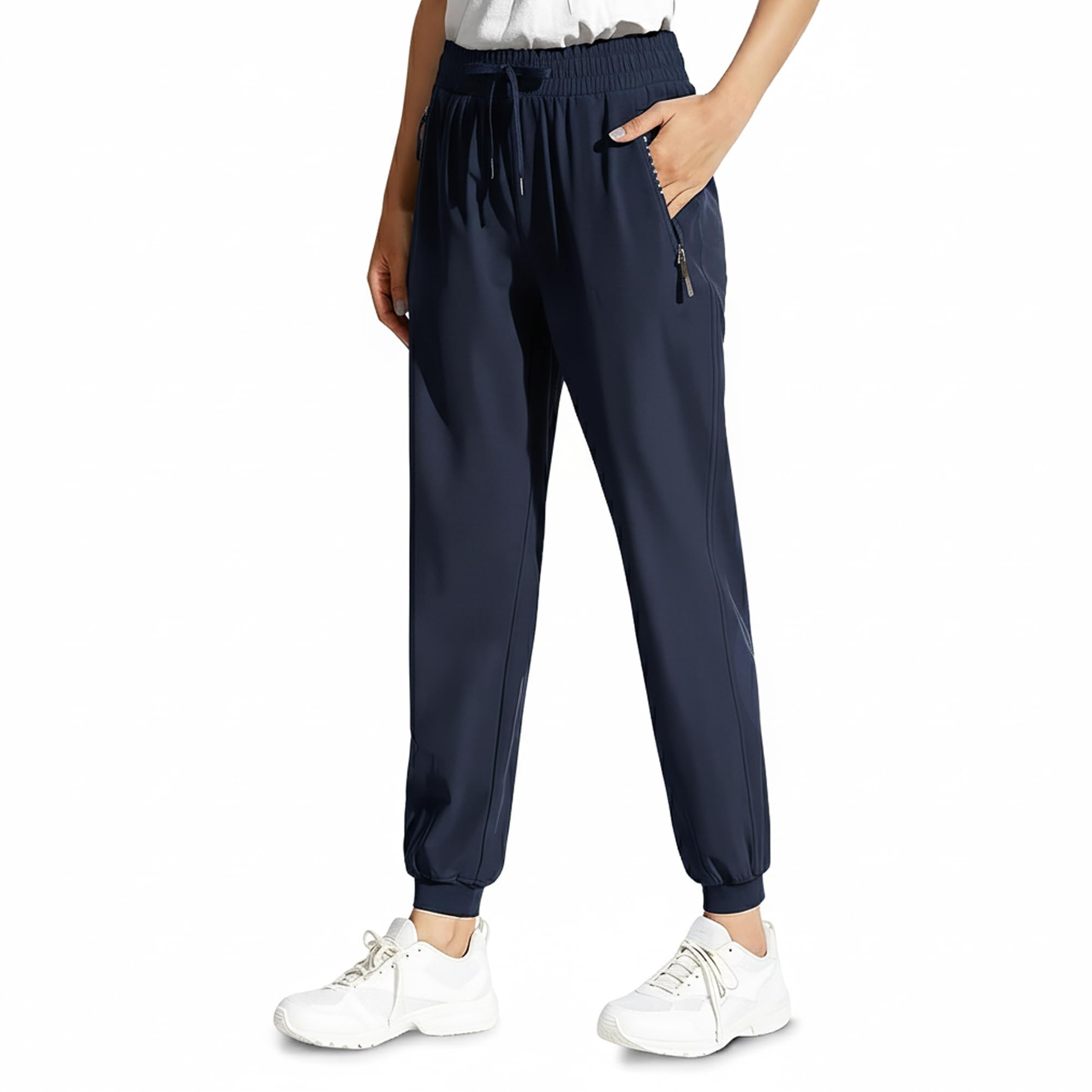Womens Soft Stretch Perfect Drape Casual Pants Over 50 with Pockets