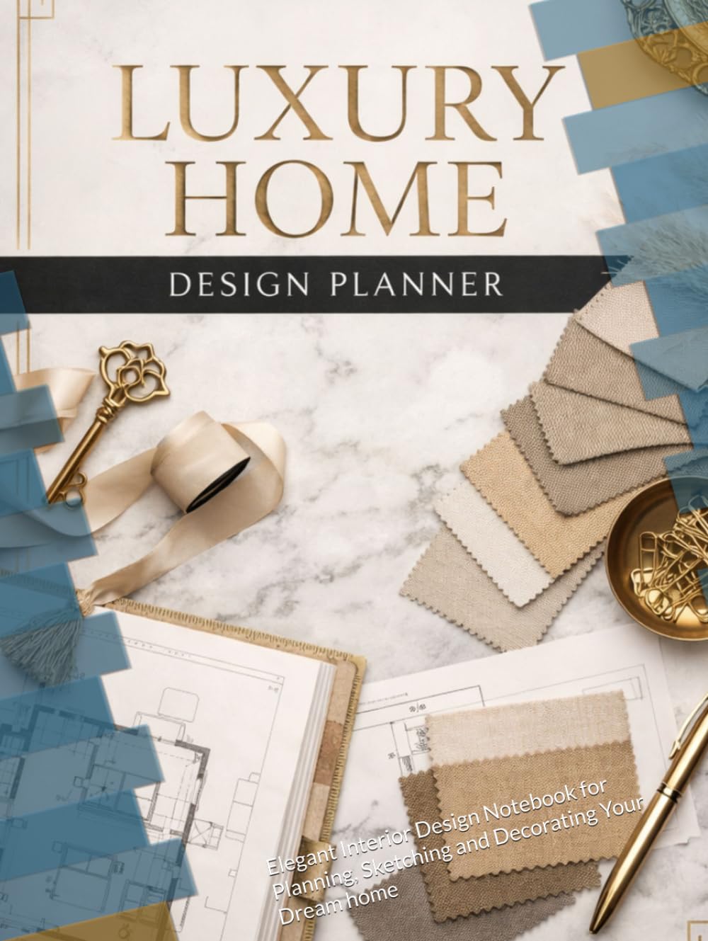 Planner design maison luxe : carnet d'architecture d'intérieur élégant pour projets de décoration