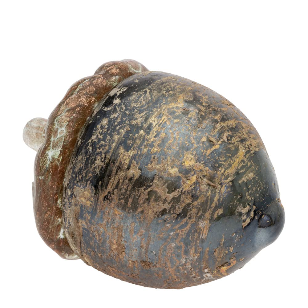 Boston International Glass Pumpkin Tabletop Shelf Décor Autumn & Fall Decorations, Small, Umber Grain Acorn