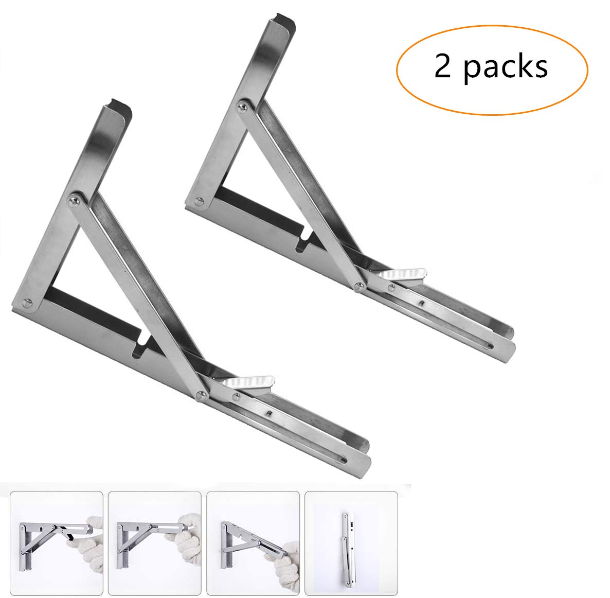 Buy Sturdy Folding Shelf Bracket Heavy Duty Long Release Arm Folding